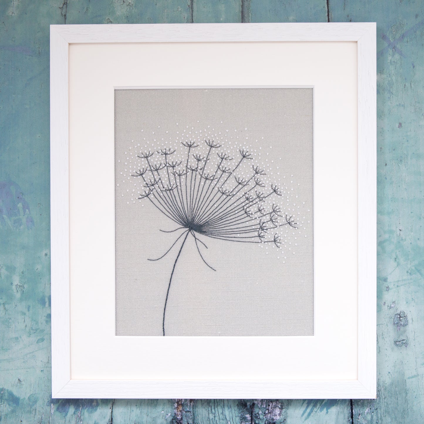 Ammi Majus from side kit finished and framed with a white frame and mount