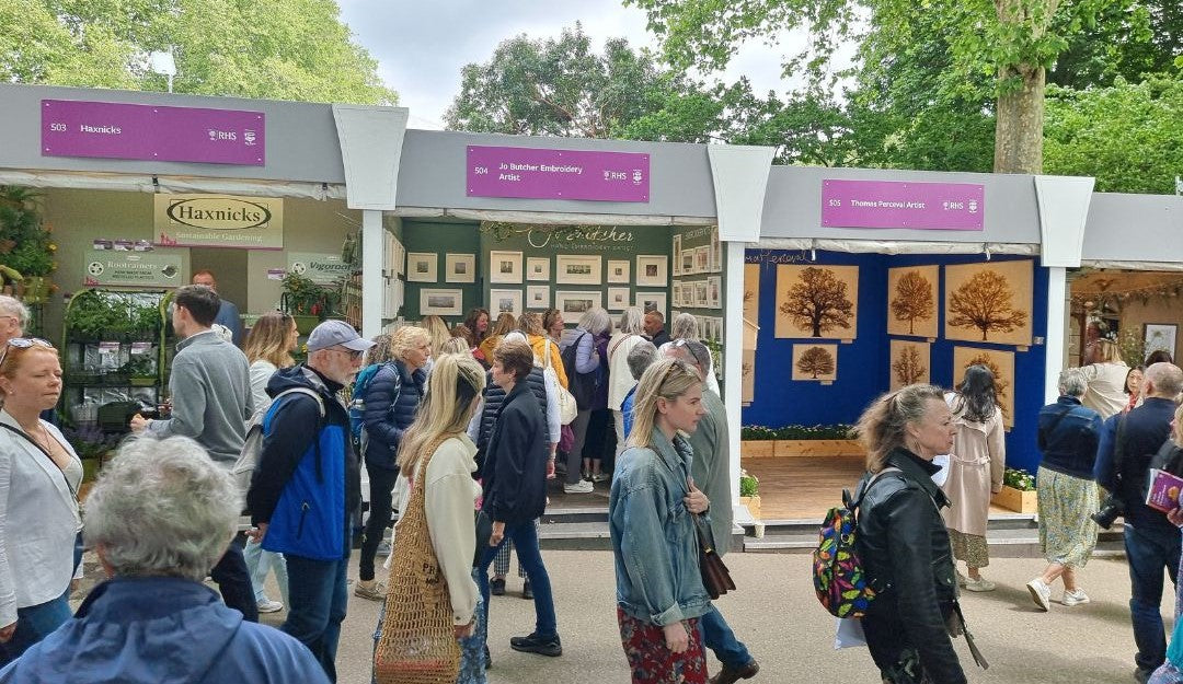 View of Jo Butcher's trade stand at Chelsea Flower Show