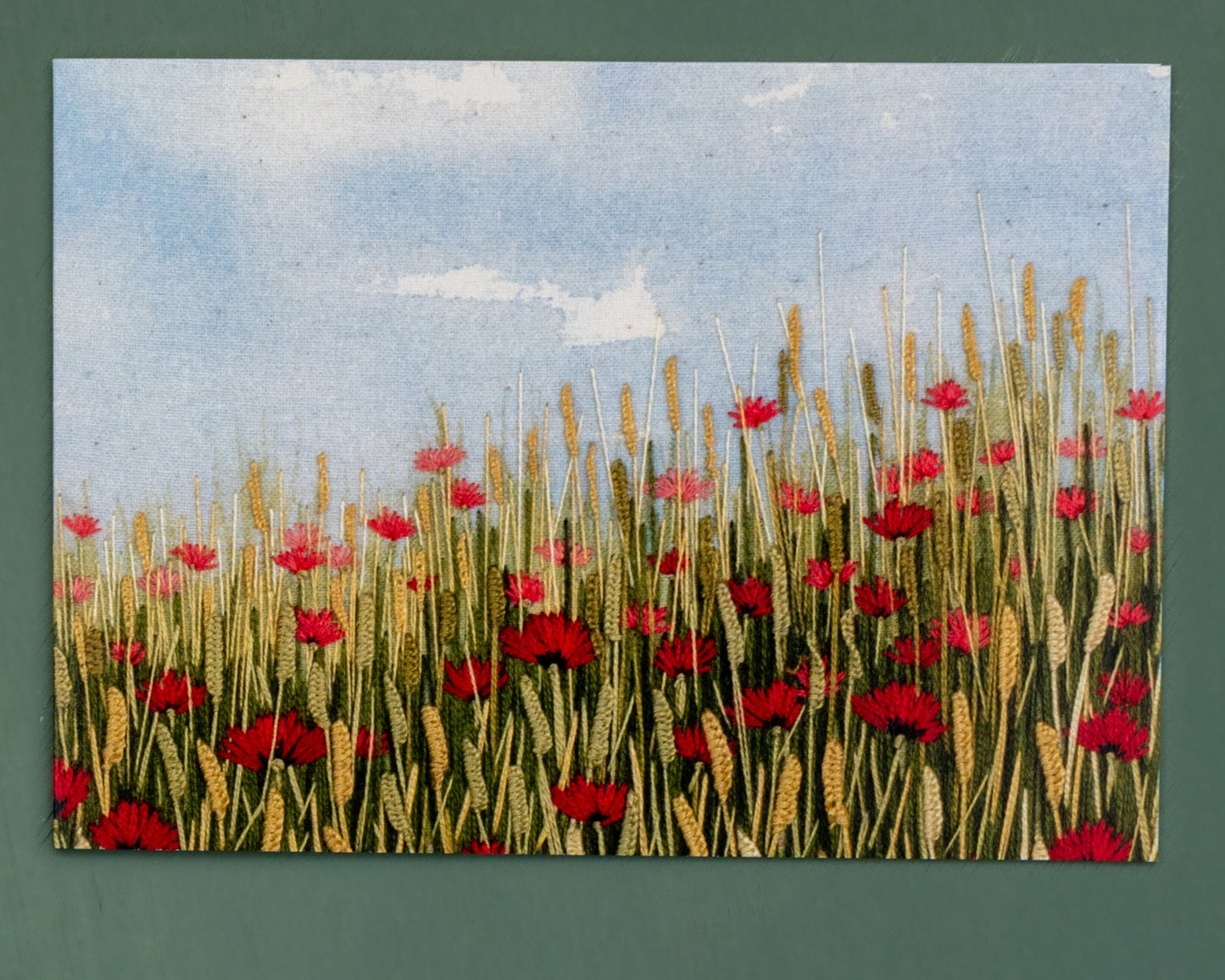 Red poppies in a cornfield. It's all about remembrance.