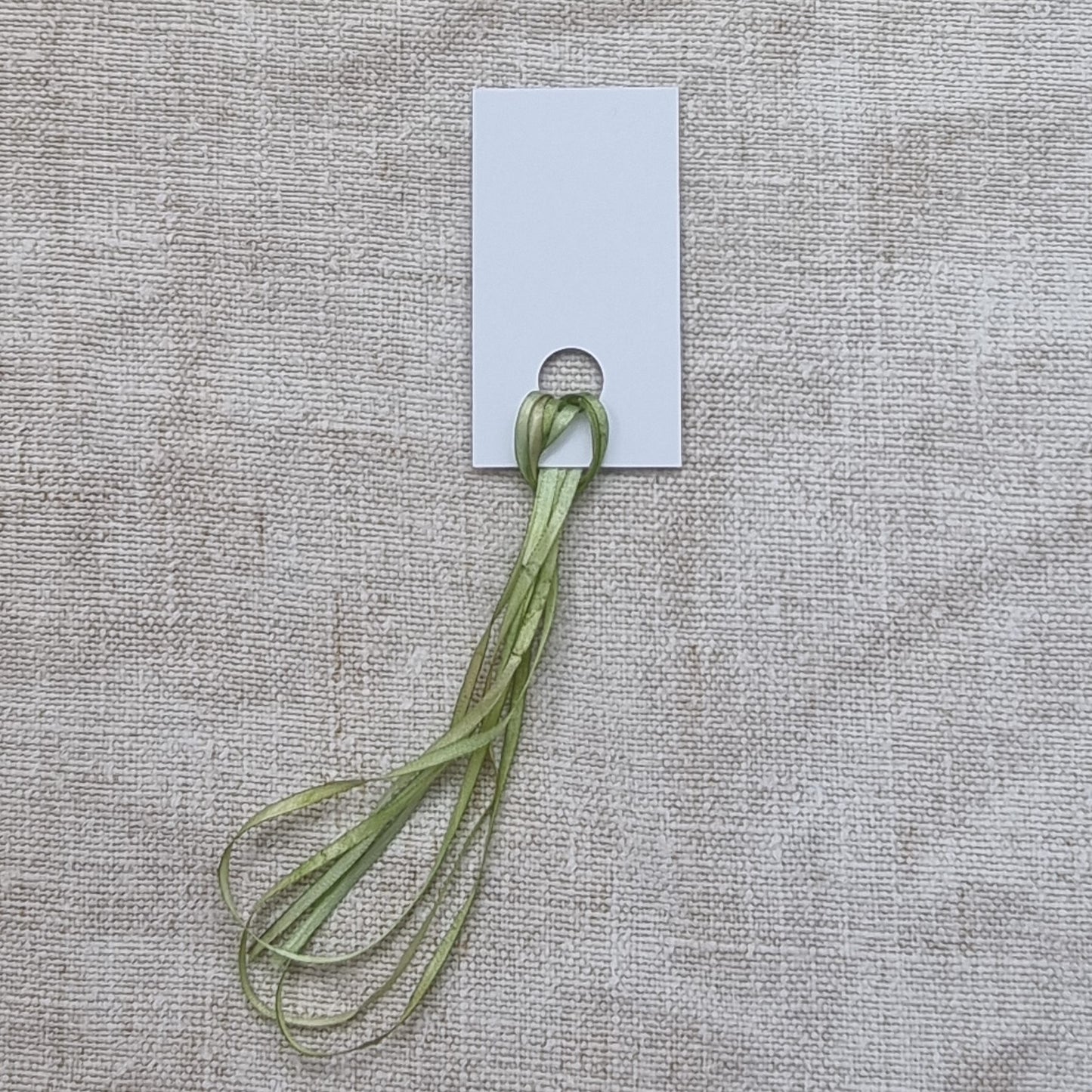 No.32 2mm sunny green hand dyed silk ribbon