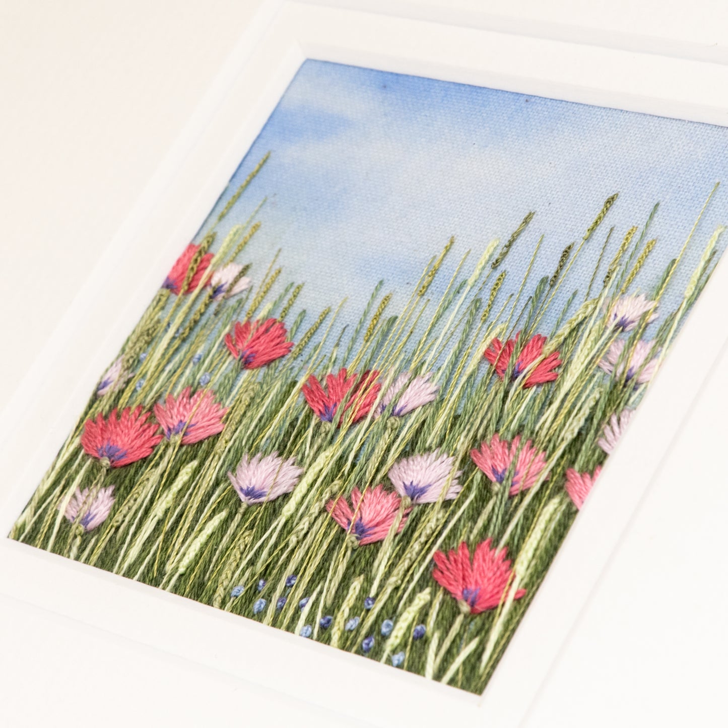 Close up of the pink flower meadow.