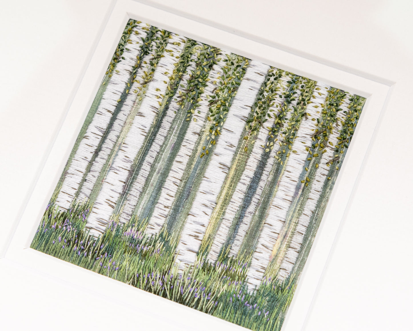 An angled view of the birch glade showing the double mount.