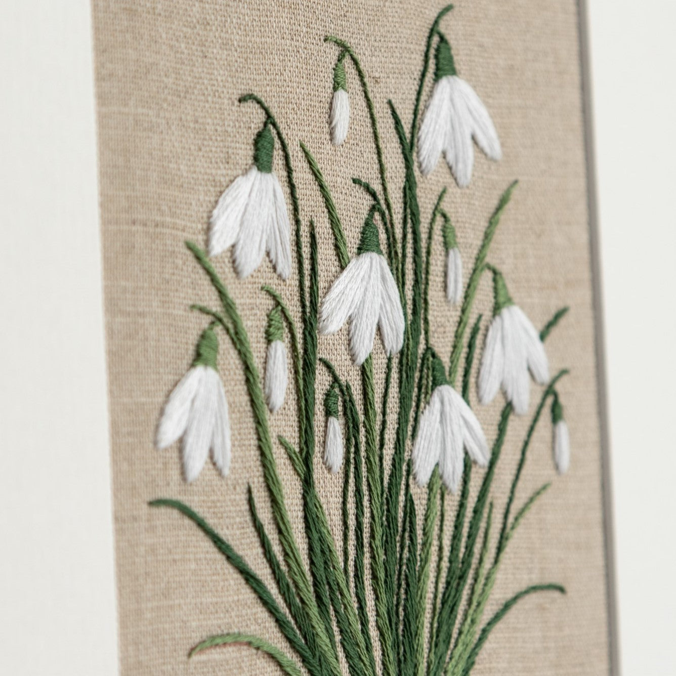 clump of snowdrops hand embroidery kit by Jo Butcher