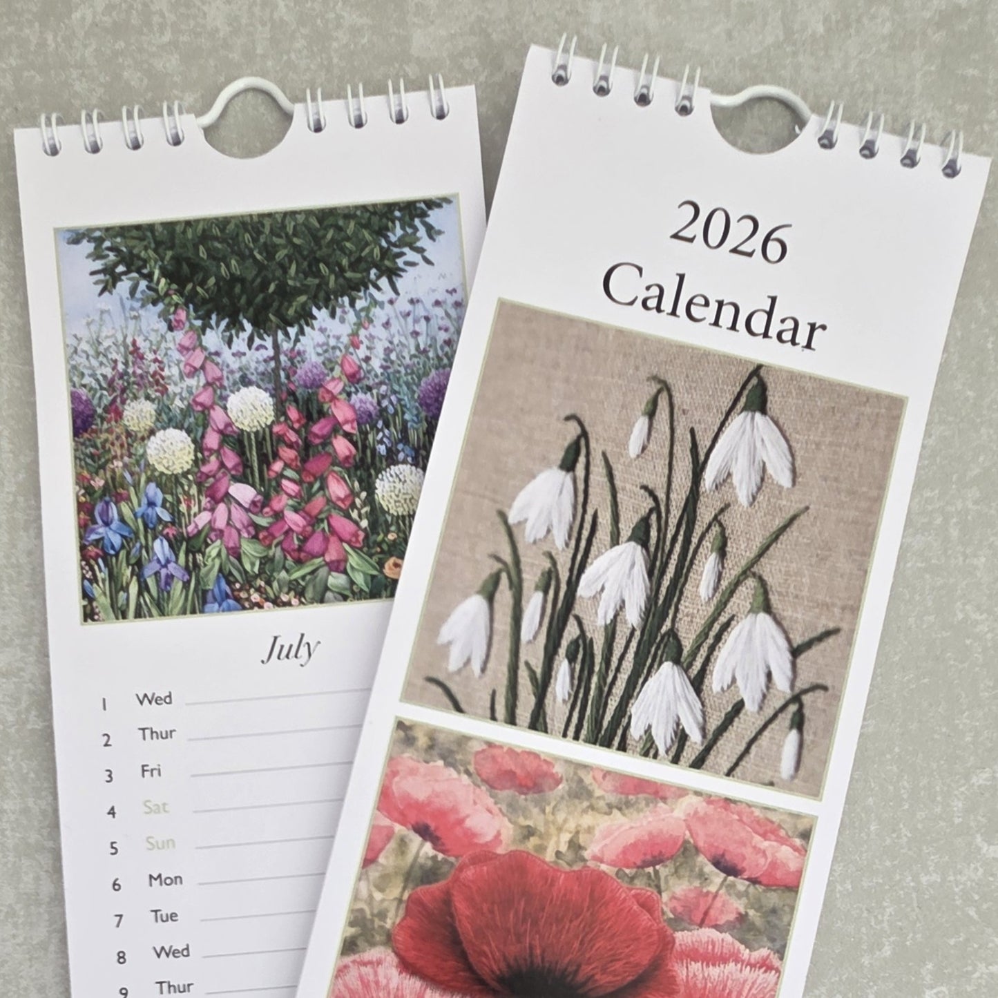 Floral themed upright 2026 calendar