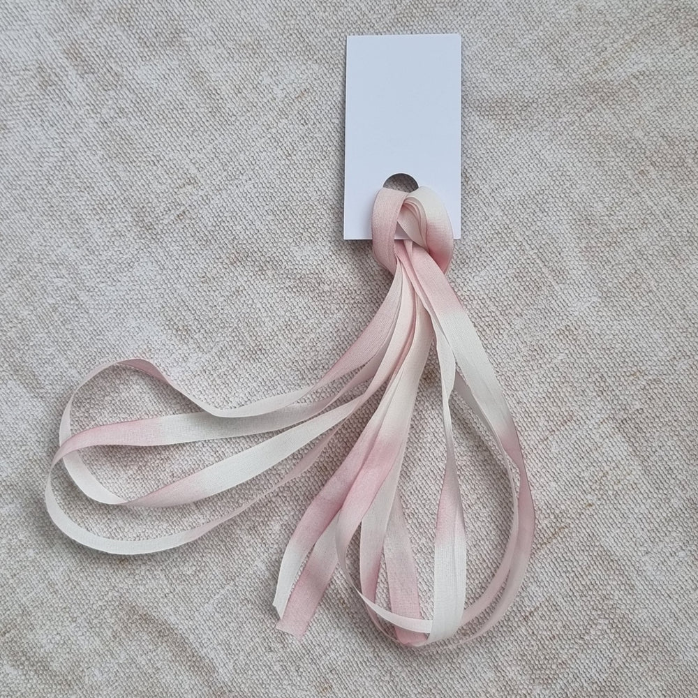 touch of pink 7mm hand dyed silk ribbon