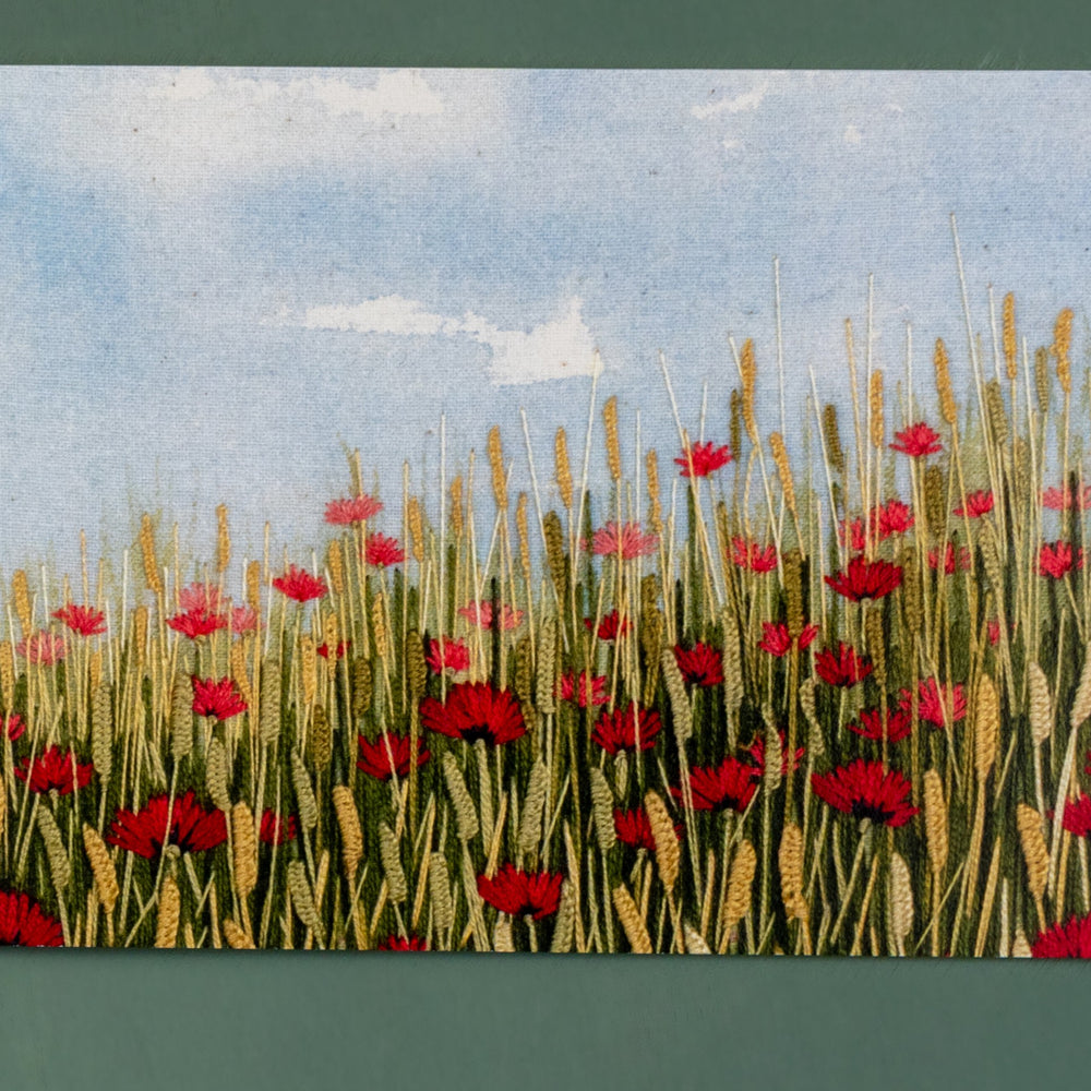 Red poppies in a cornfield. It's all about remembrance.