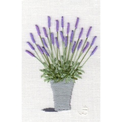 Lavender Pot. Hand Embroidery 