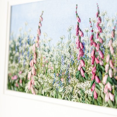 foxgloves   cow parsley hand embroidery jo butcher